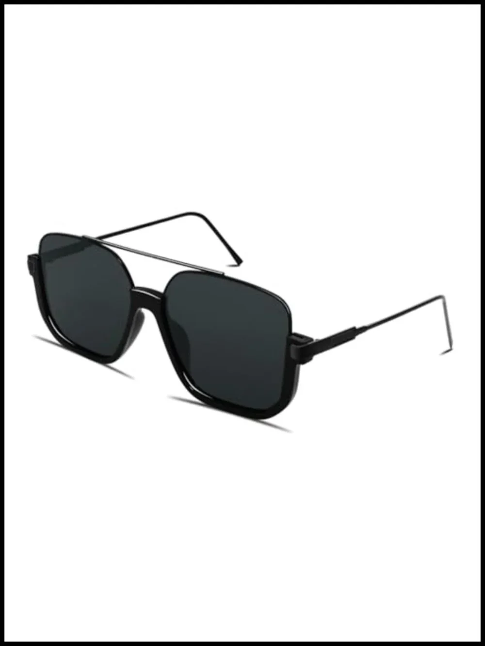 Oversized Retro Square Aviator Sunglasses UV400 Protection Metal Frame Unisex